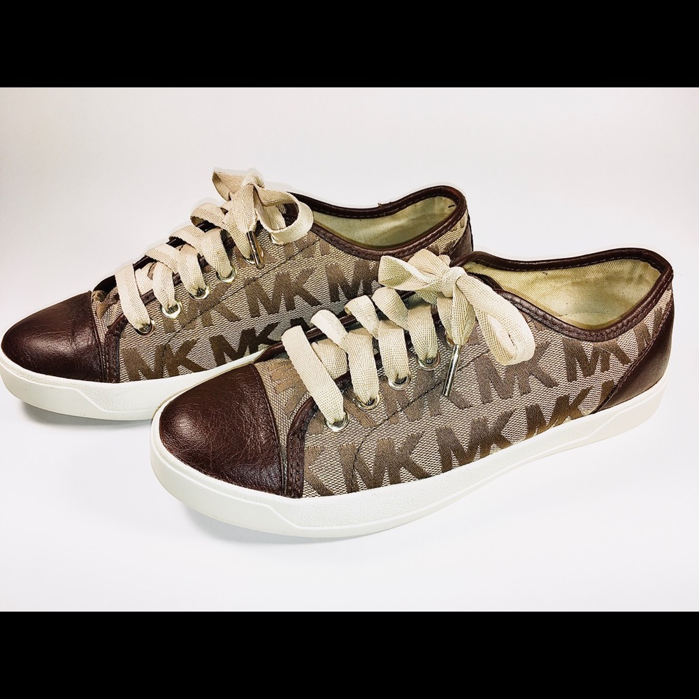 Michael Kors MK Logo City Sneakers, w/ Leather Cap